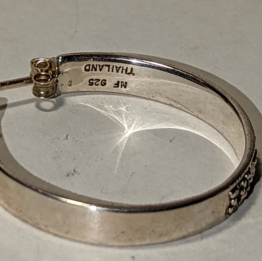 Medium Large Solid Sterling Silver And Marcacite … - image 2